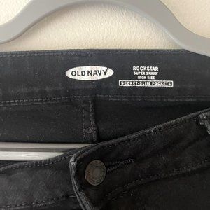 OLD NAVY High-Waisted Black Super-Skinny Jeans For Women